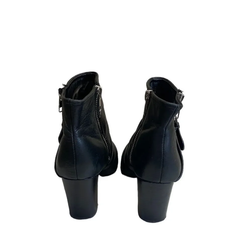 Rebecca Minkoff Womens Audrey Ankle Boots Booties Black Leather.size 6 🪷❣️